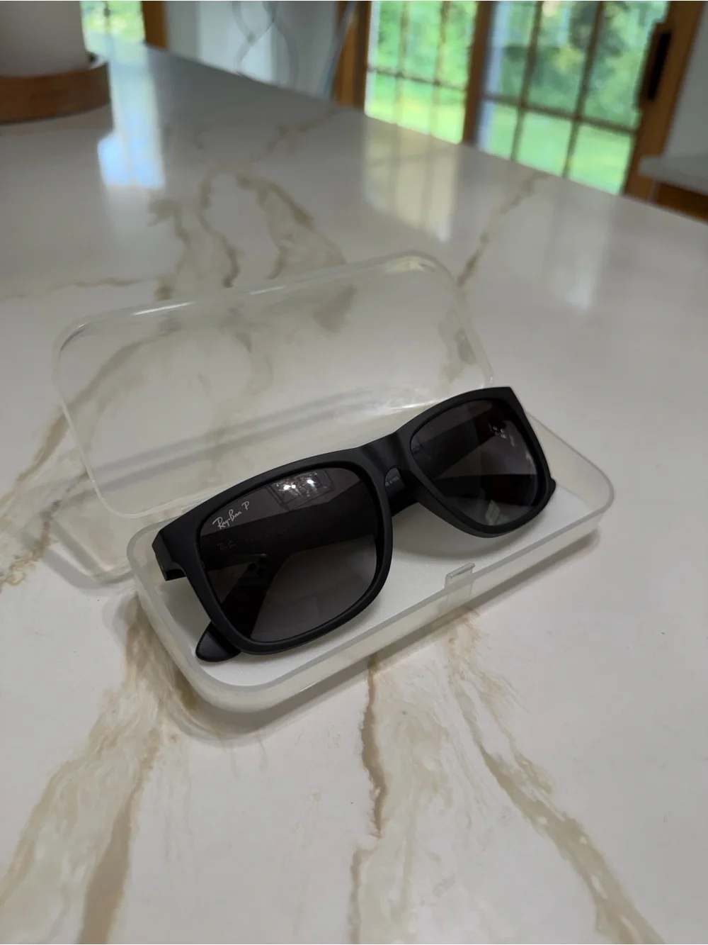 Ray-Ban Men’s Black Sunglasses with Dark Gradient Lenses